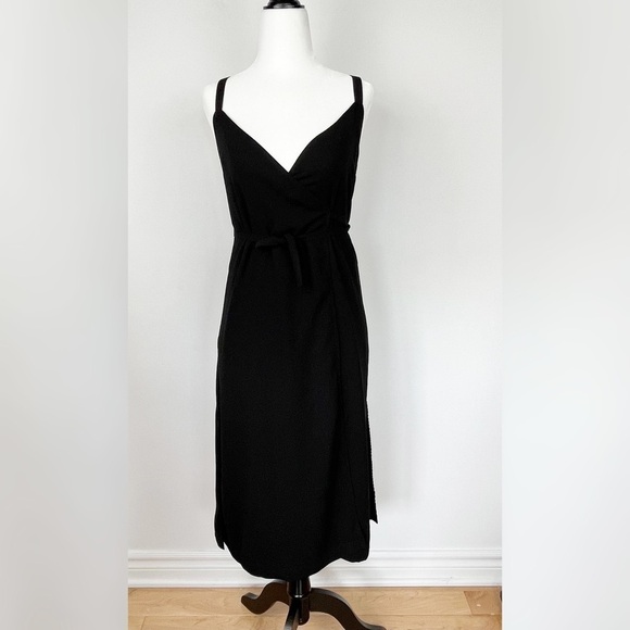 Aritzia Wilfred  | Astere Black Wrap Midi Dress Size XXS - Picture 5 of 10